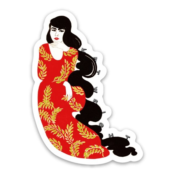 Kat Lounge Classic Sticker, Small Gold