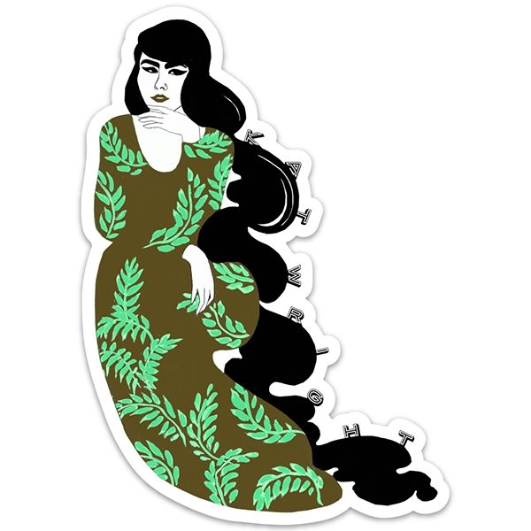 Kat Lounge Classic Sticker, Large Green