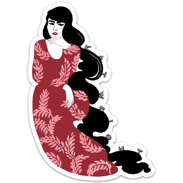 Kat Lounge Classic Sticker, Large Pink