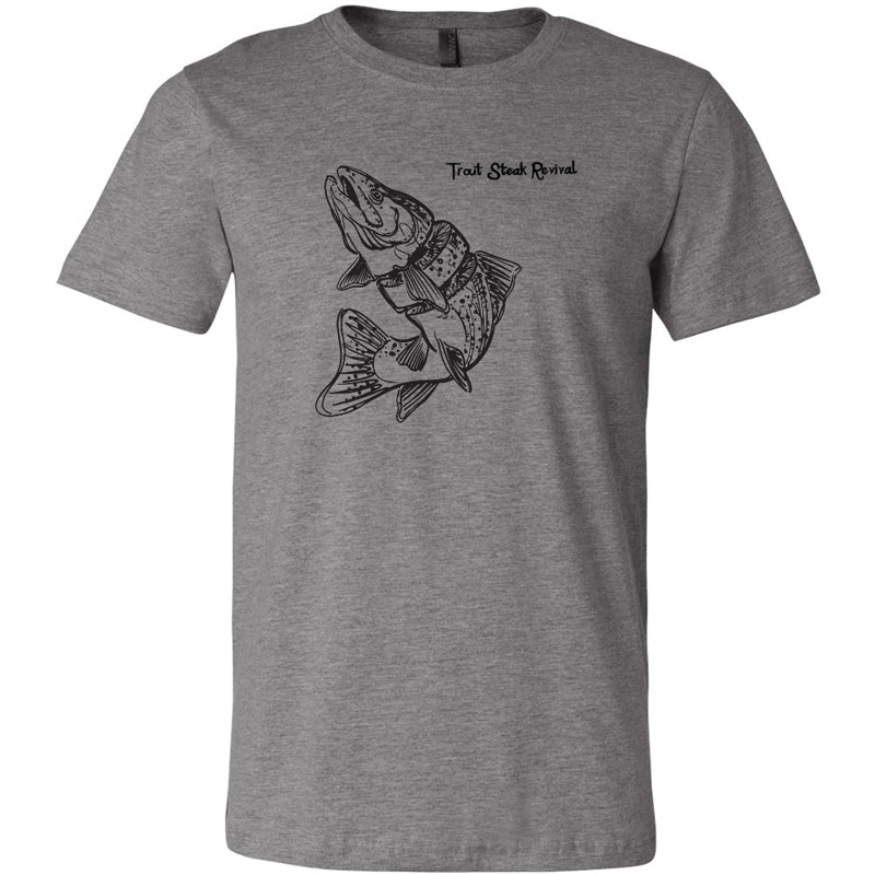 Trout Steak Revival Grey Jumping Fish T