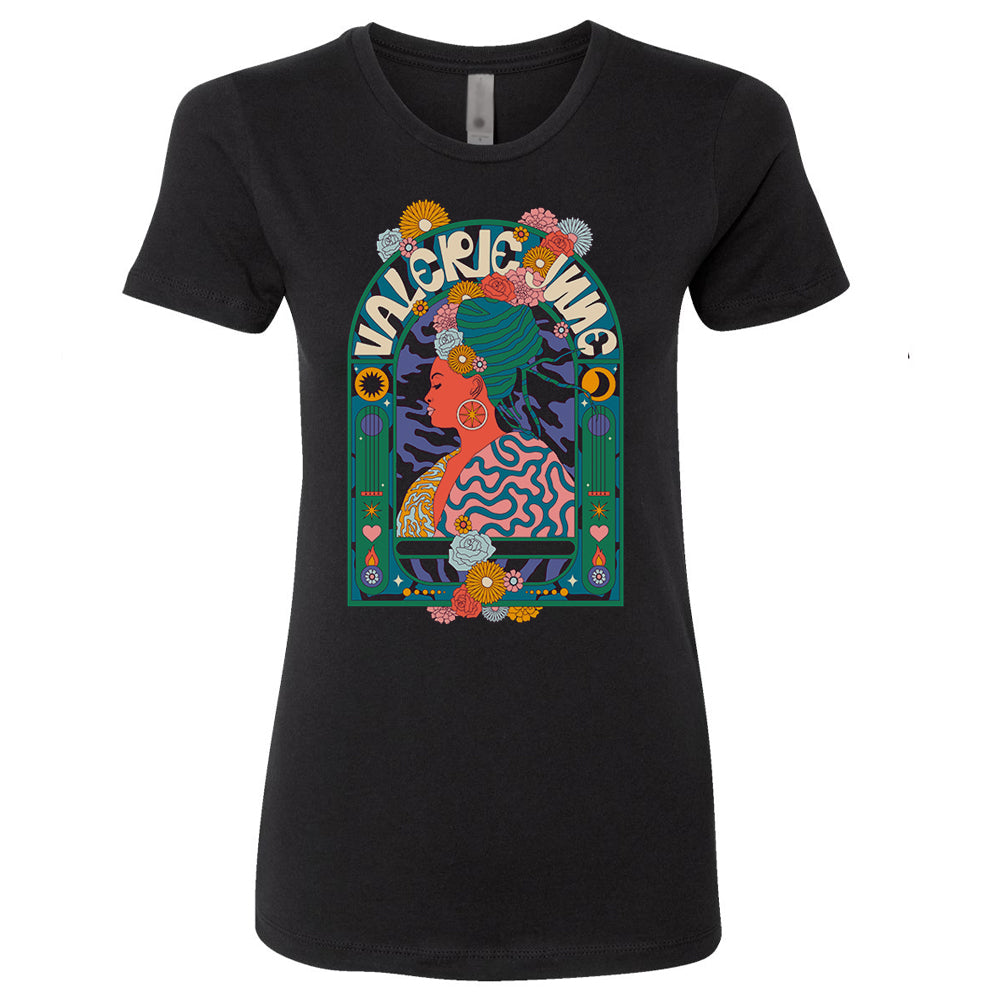 Women's Valerie June Flowers T - Black