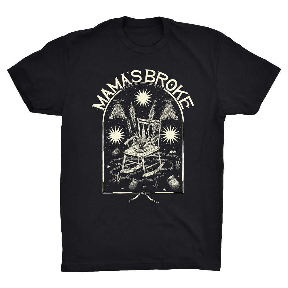 Mama's Broke Moth and Stars T - Black