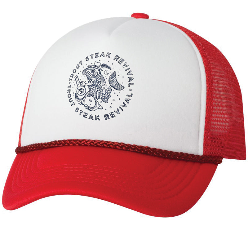 Trout Steak Revival Red Foam Front Trucker Hat