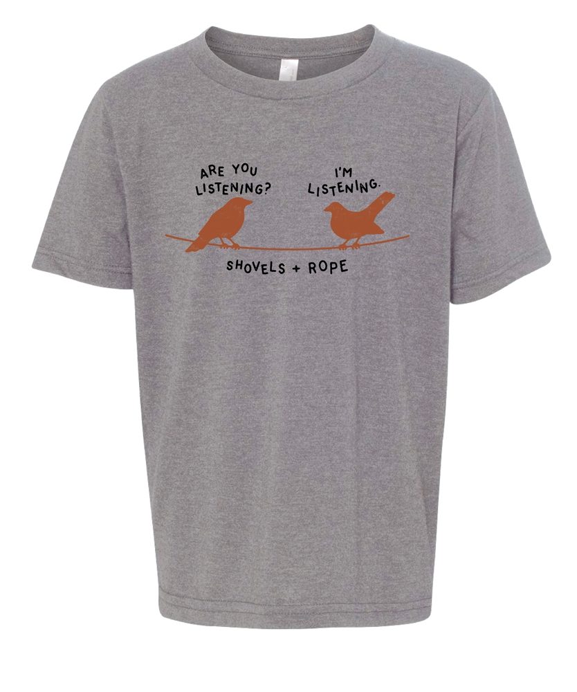 Kid's Birds On a Wire T, heather grey