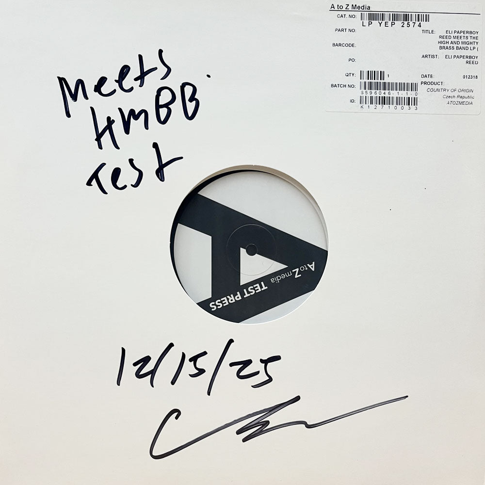 Eli Paperboy Reed Meets The High and Mighty Brass Band LP - Limited Edition Autographed Test Pressing
