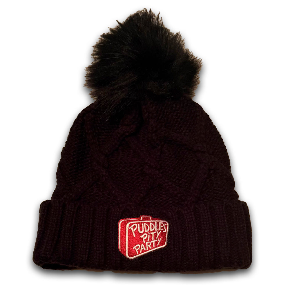 Suitcase Logo Pom Knit Beanie