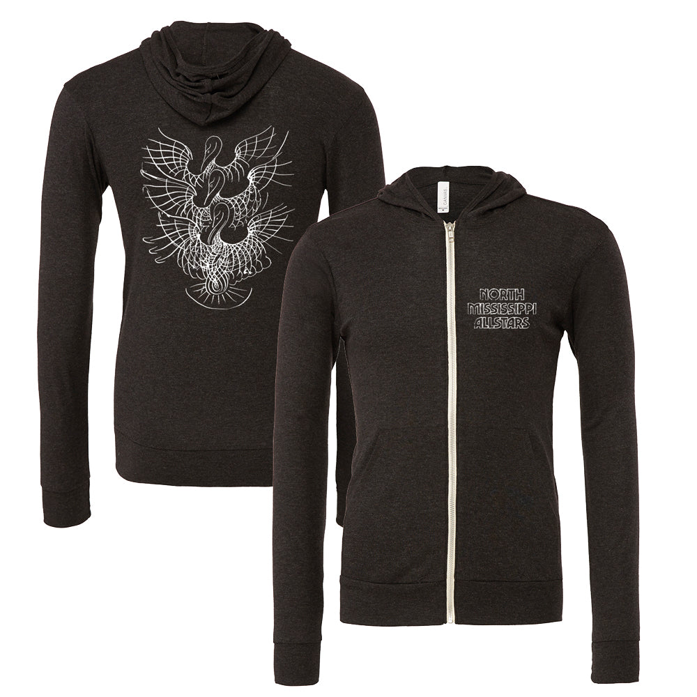 Set Sail Lightweight Zip Hoodie, Triblend Charcoal Black