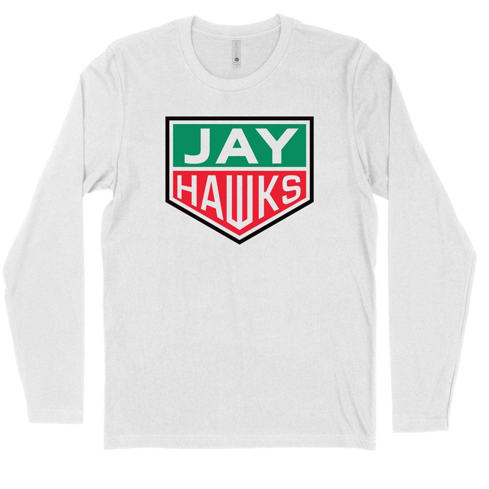 Jayhawks Tag Long Sleeve T - White