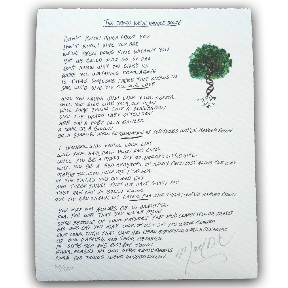 Signed The Things We've Handed Down Manuscript