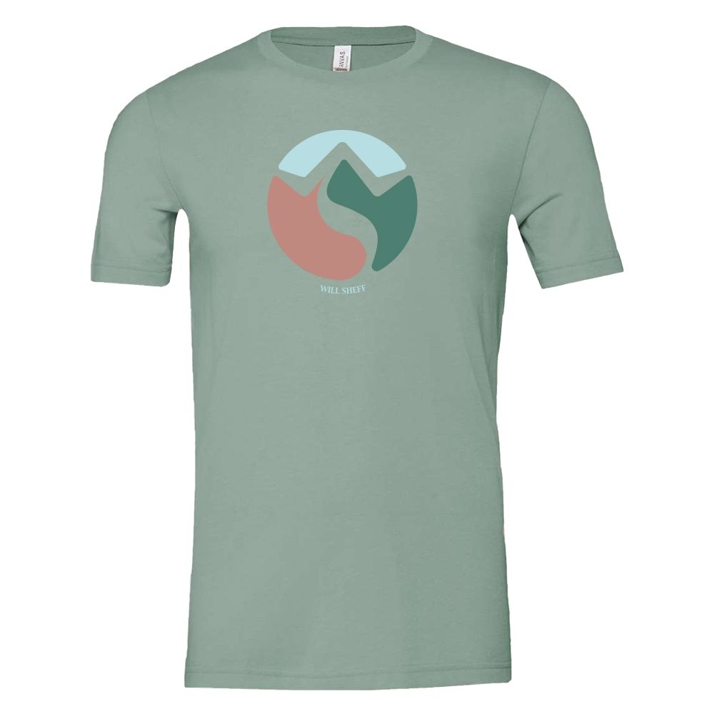 Will Sheff Logo T, Heather Dusty Blue