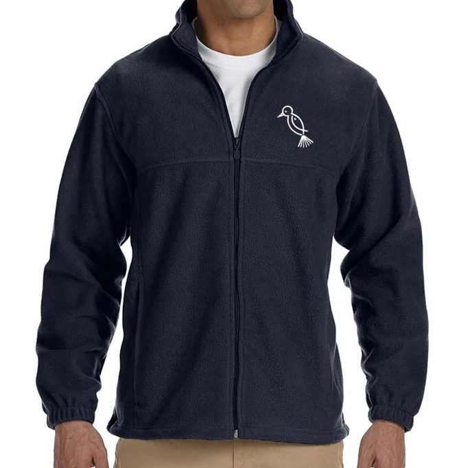 Embroidered Mockingbird Full Zip Fleece Jacket