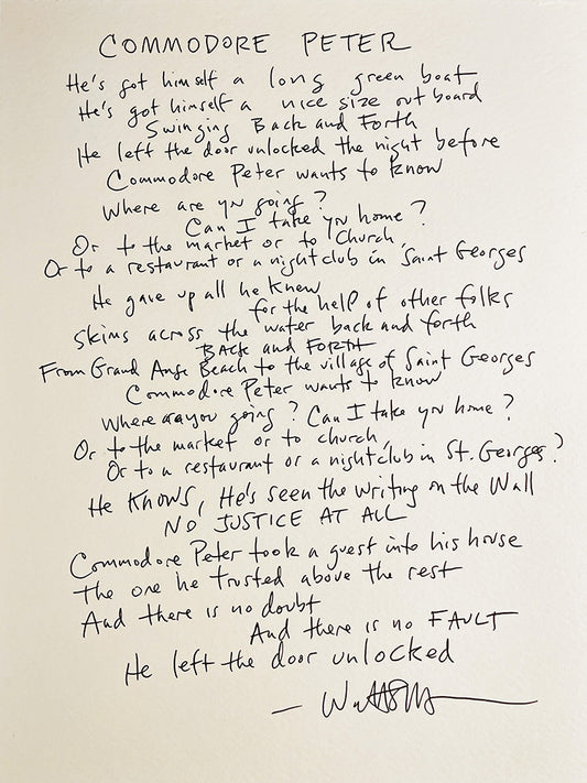 Handwritten Lyrics From Walter Salas-Humara