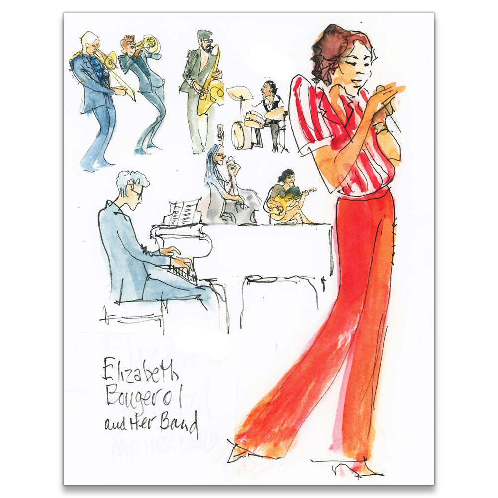 Joan Chiverton Print - Elizabeth in Red Live at Joe's Pub