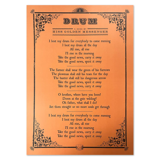 Drum Lyrics Poster