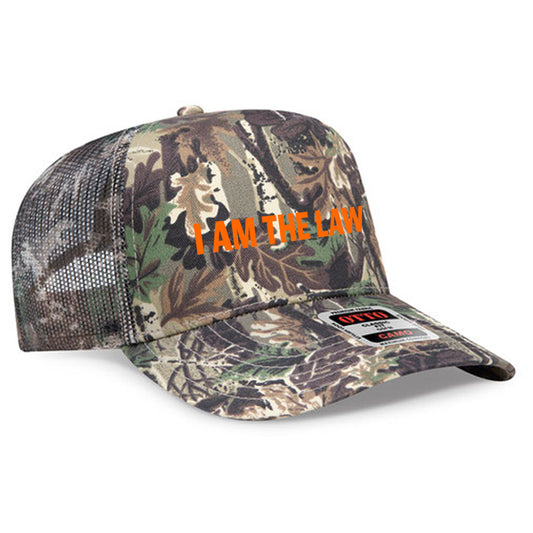 [PRE-ORDER] I AM THE LAW Trucker Hat - Camouflage