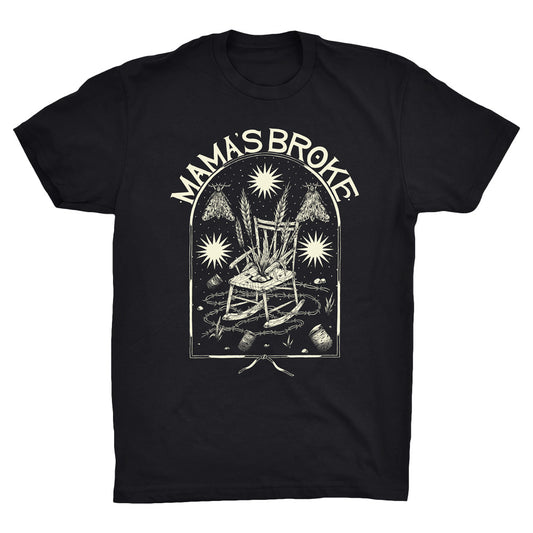 Mama's Broke Moth and Stars T - Black