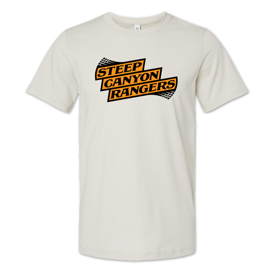 Orange Logo on White T-shirt