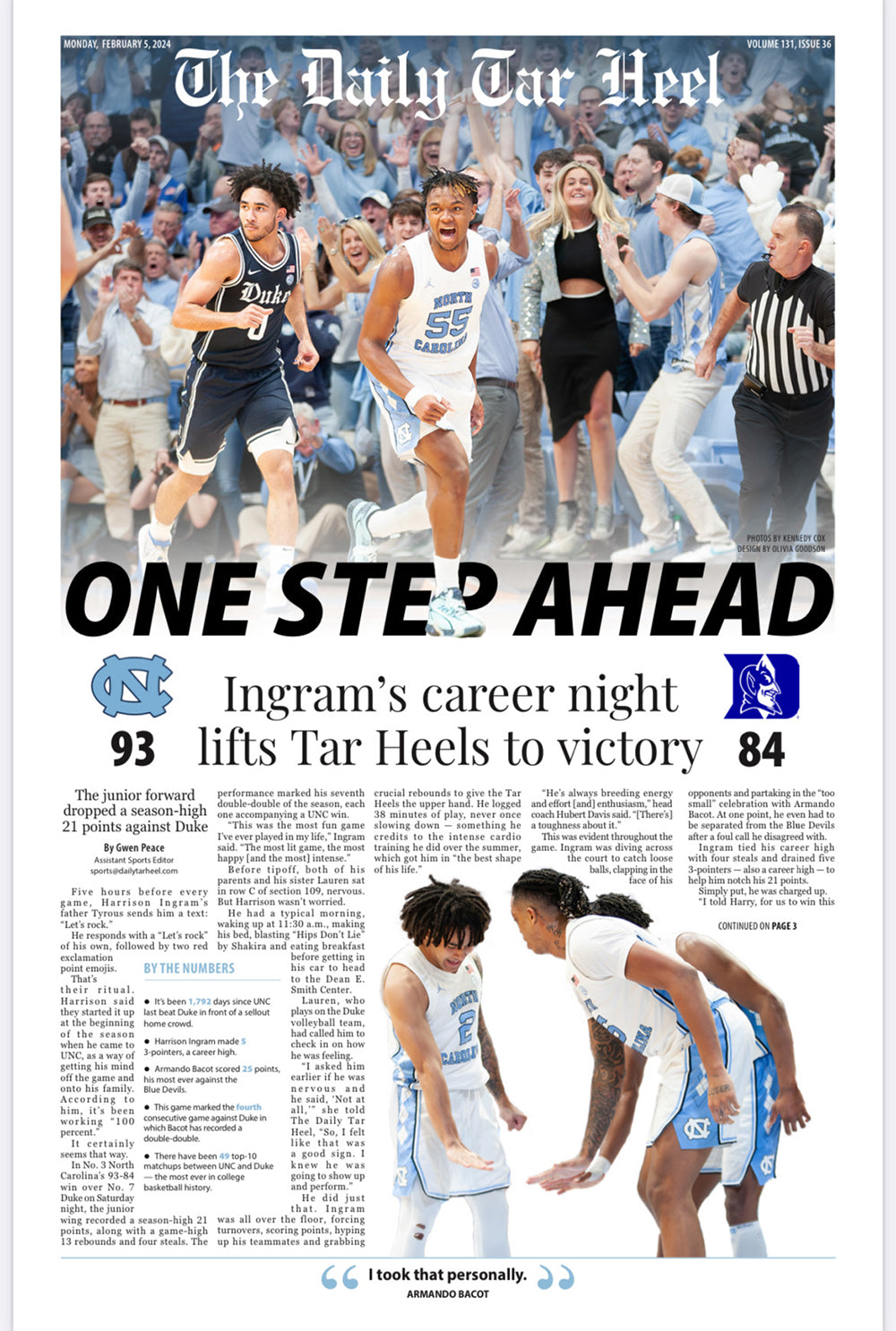 The Daily Tar Heel - One Step Ahead - February 5, 2024