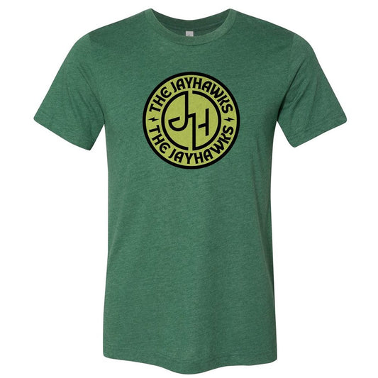 Jayhawks Badge Logo T- Heather Grass Green