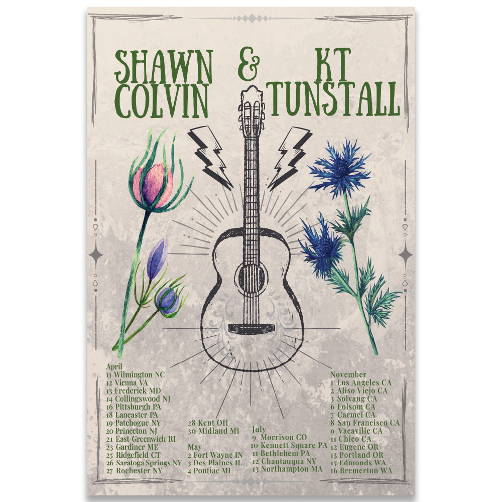 Shawn Colvin 2024 Tour Poster - Autographed Option Available