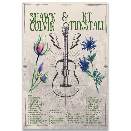 Shawn Colvin 2024 Tour Poster - Autographed Option Available