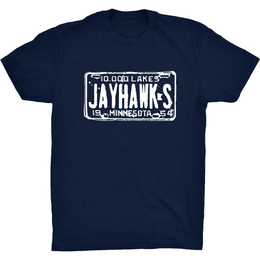 Jayhawks License Plate T - Navy
