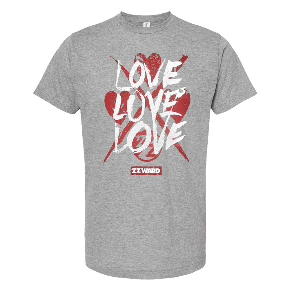 Love, Love, Love T - Heather Grey