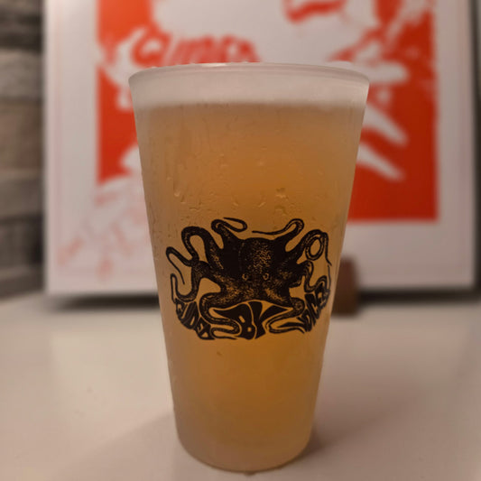 Octopus Frosted Pub Glass