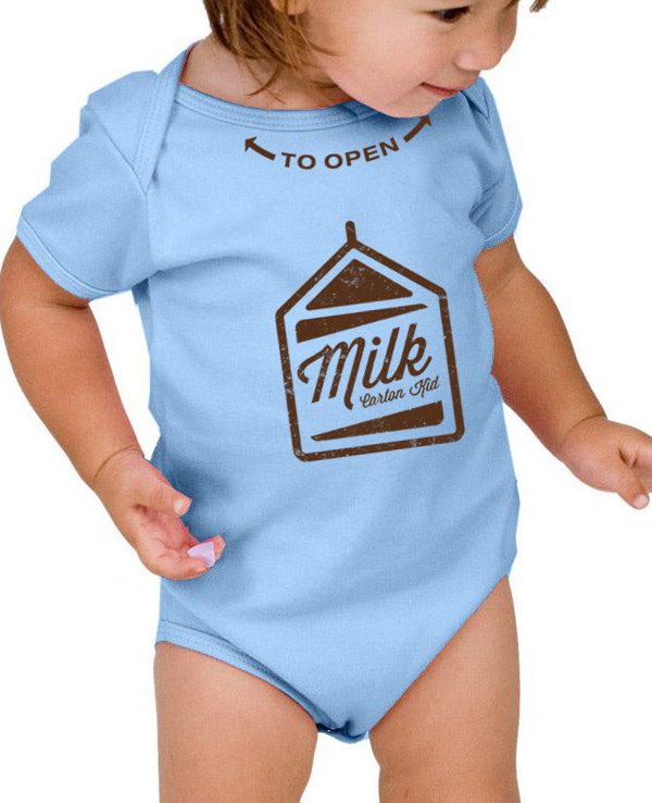 Baby Blue Milk Carton Onesie