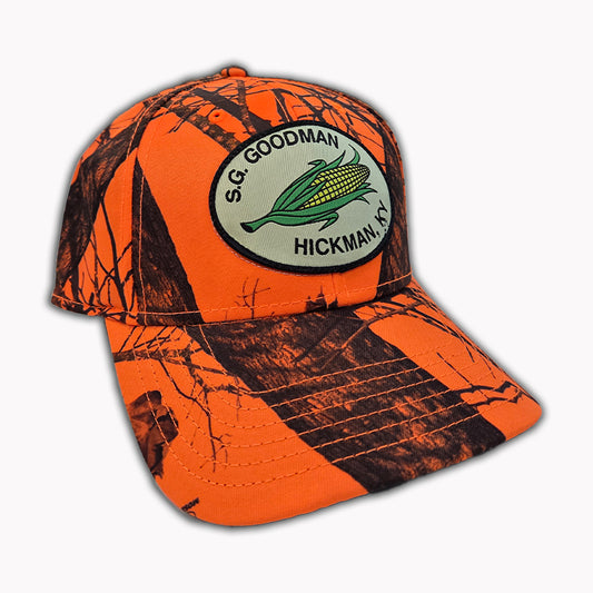 S.G. Goodman Corn Patch Trucker Hat - Safety Orange Camo