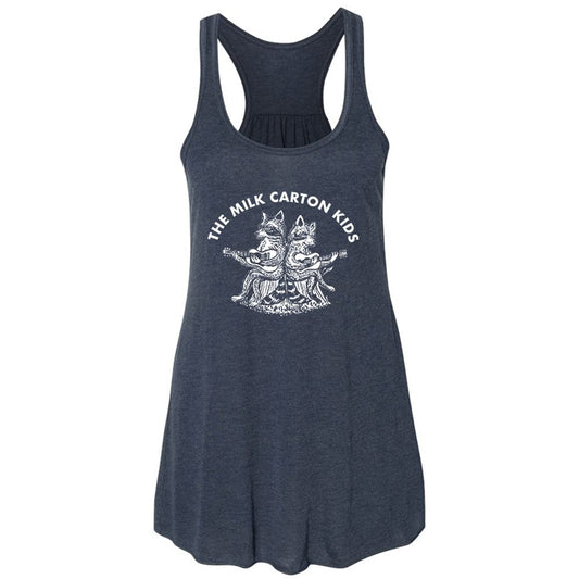 The Milk Carton Kids Strumming Raccoons Women's Flowy Tank