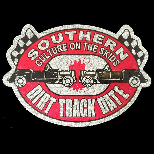 Dirt Track Date Glitter Sticker