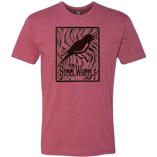 Red Wing Woodcut T - Heather Cardinal