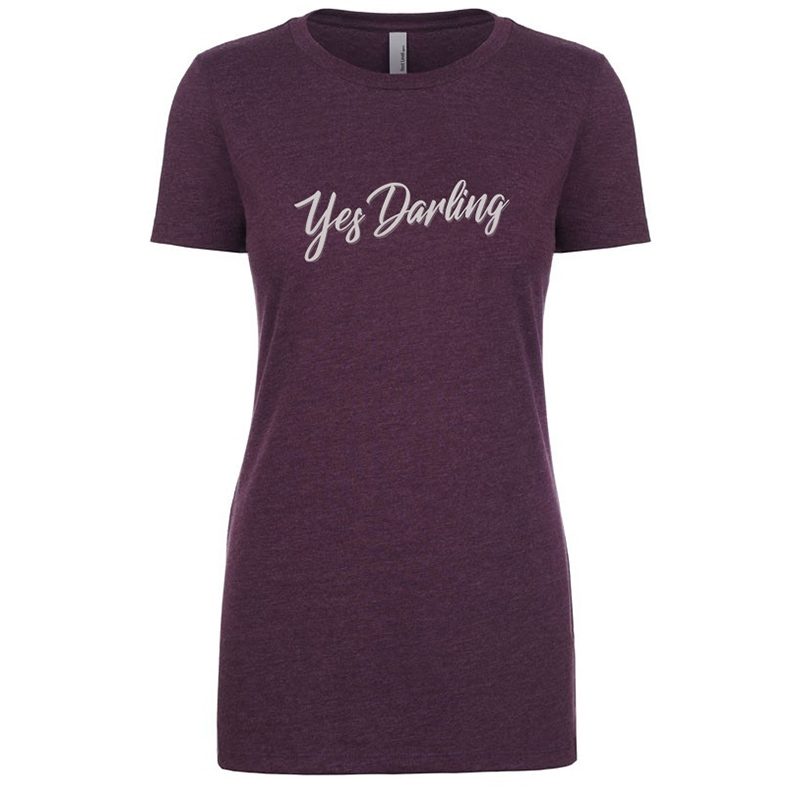 Women's Yes Darling Logo T, Heather Plum