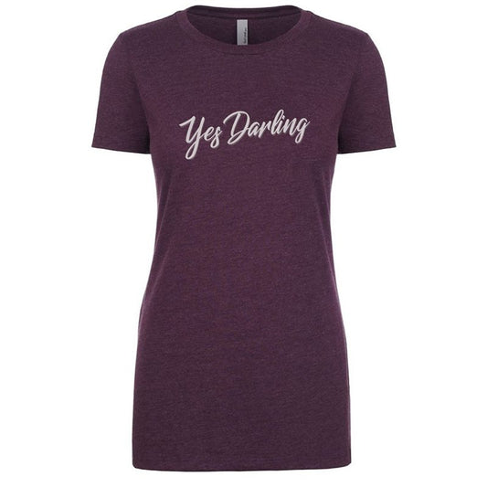 Women's Yes Darling Logo T, Heather Plum
