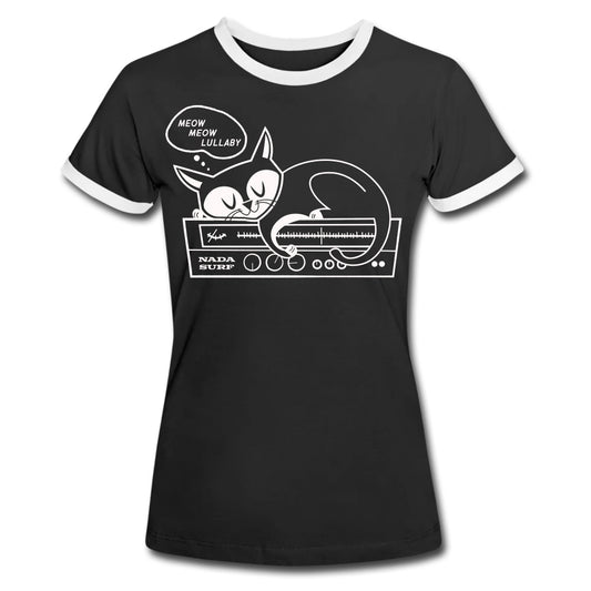 Women's Nada Surf Meow Meow Ringer T - Black/White